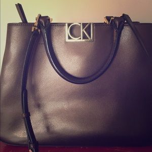 Calvin Klein saffiano leather satchel